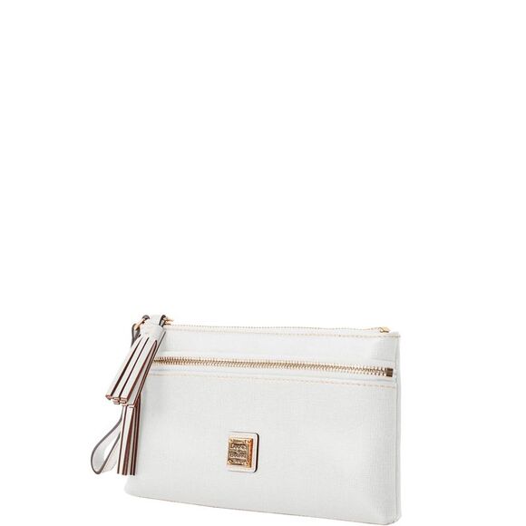 Dooney & Bourke Saffiano Double Zip Wristlet - Off White - Picture 2 of 3
